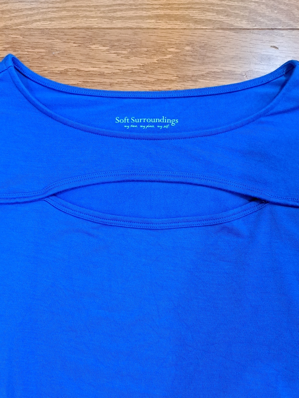 Soft Surroundings Periwinkle Modal Knit Long Sleeve With Keyhole Cut-Out Detail - Picture 4 of 10